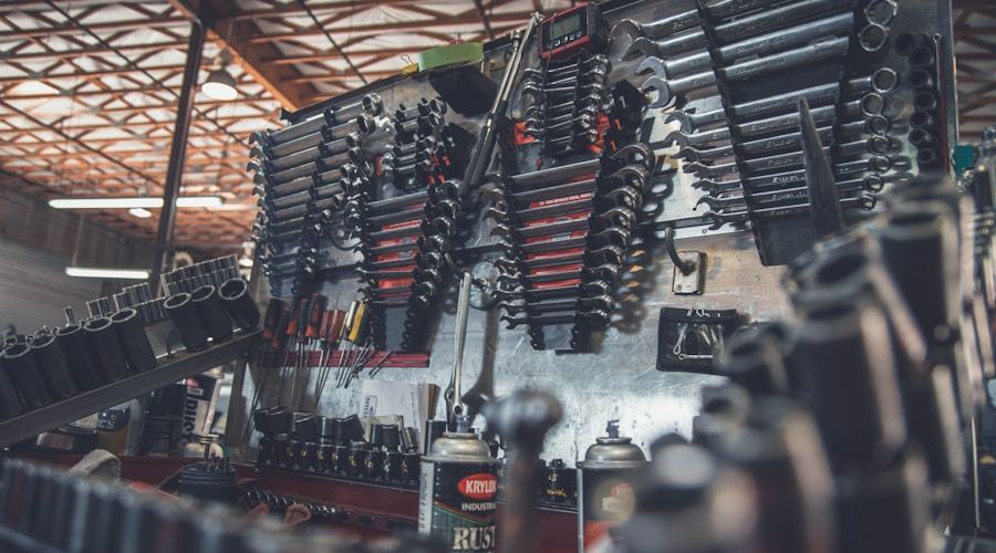 Auto repair shop exterior view