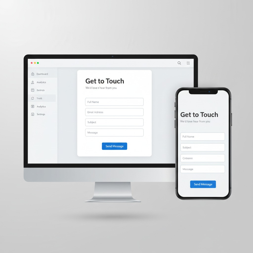 Mobile phone screen showing a clean, easy-to-use contact form with large tap targets