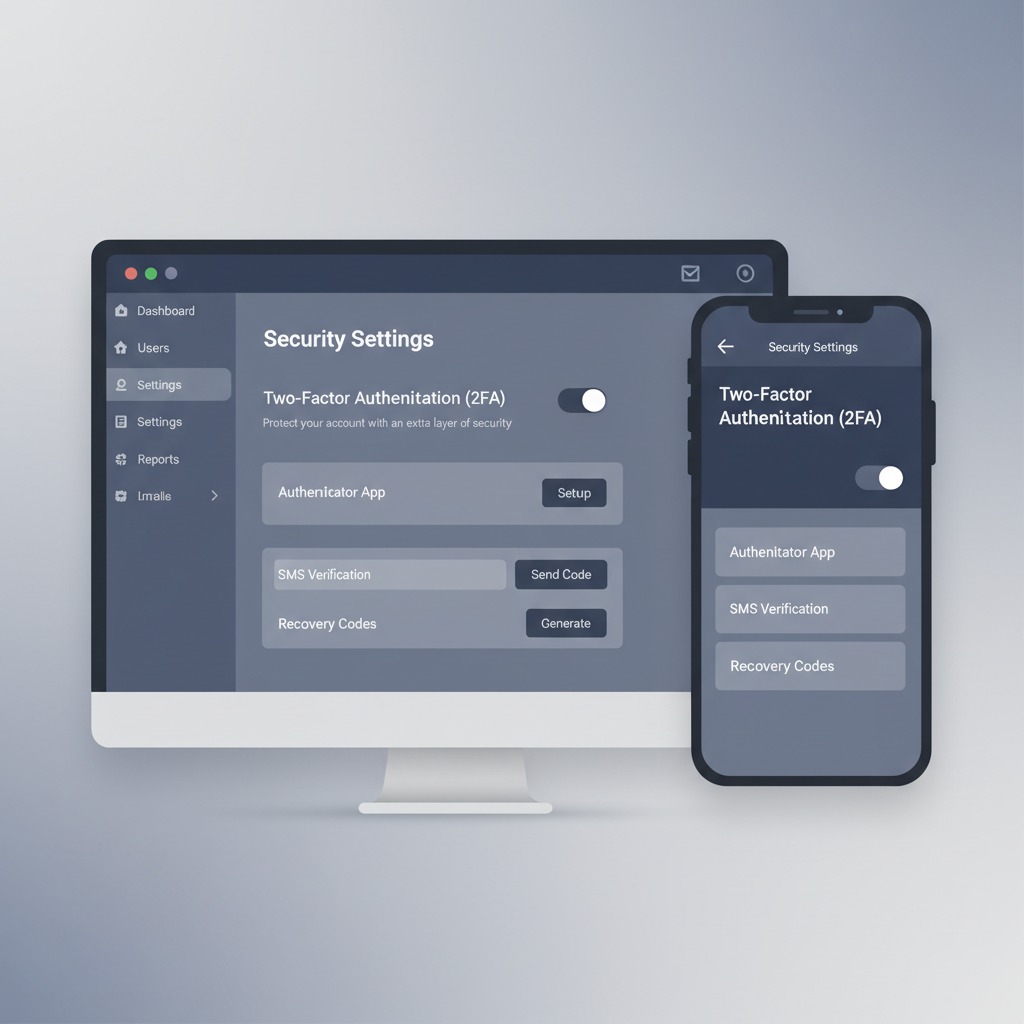 Two-factor authentication setup screen for a business email account
