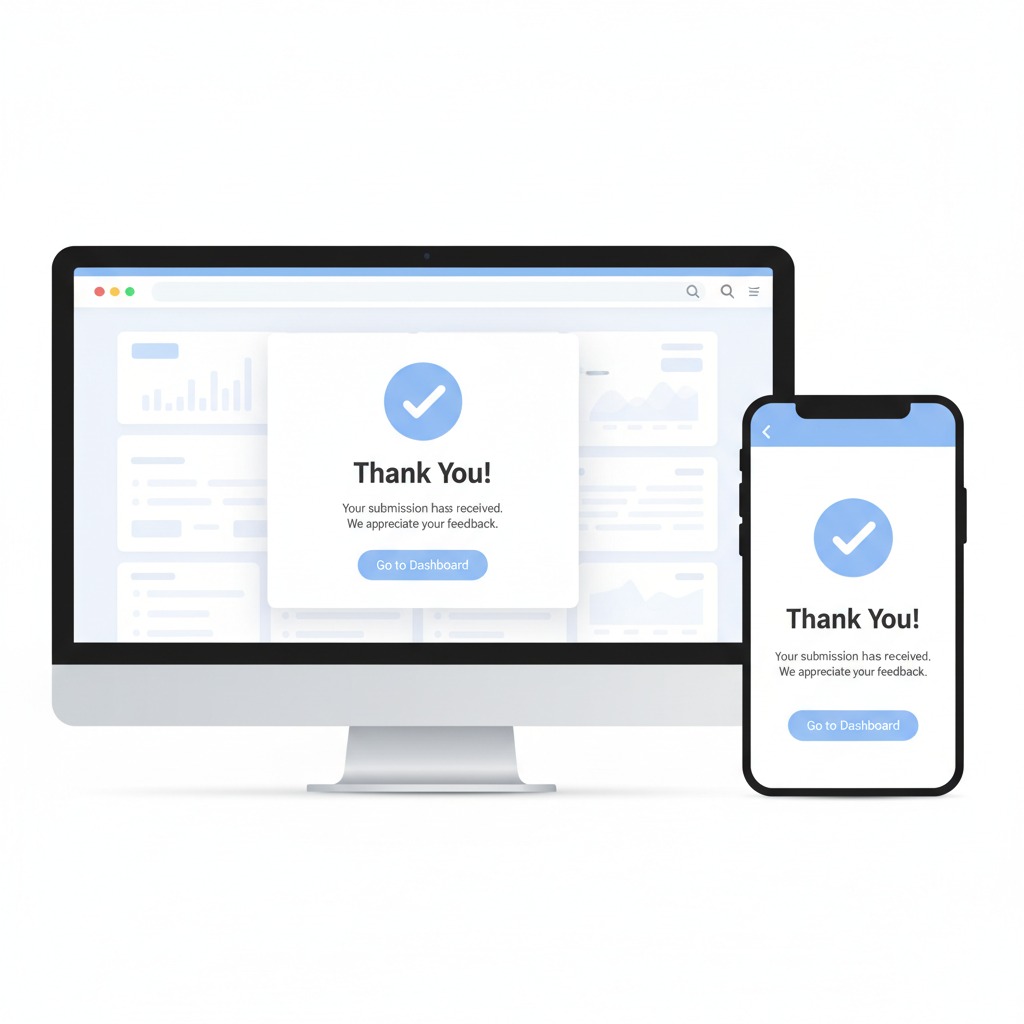 Thank you message displayed after a contact form submission