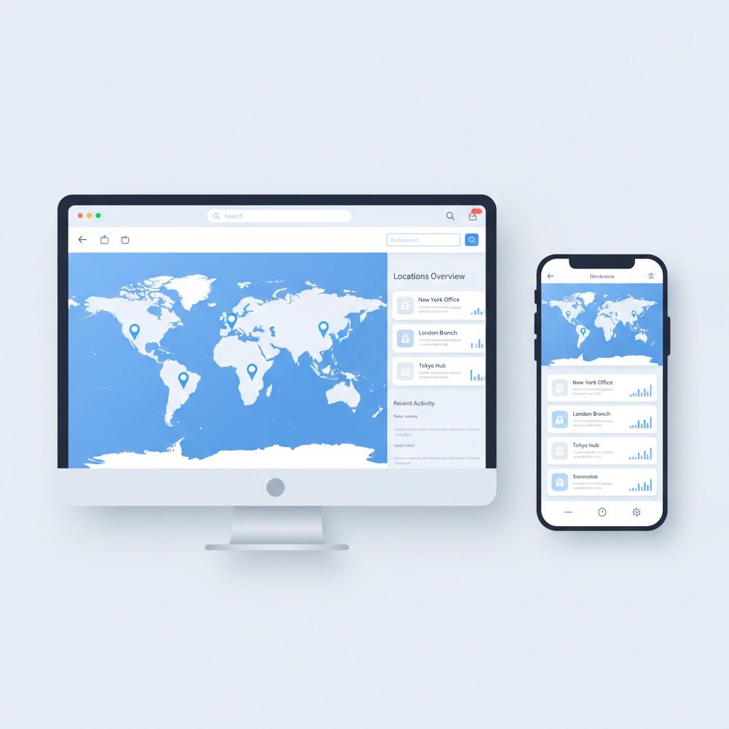 Example layout of a local business location page with map, services, and reviews