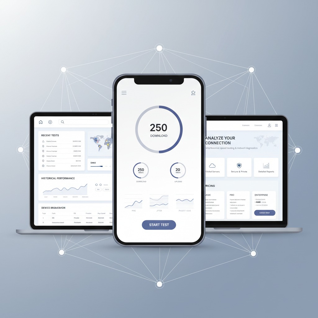 Mobile phone showing a speed test result for a small business website