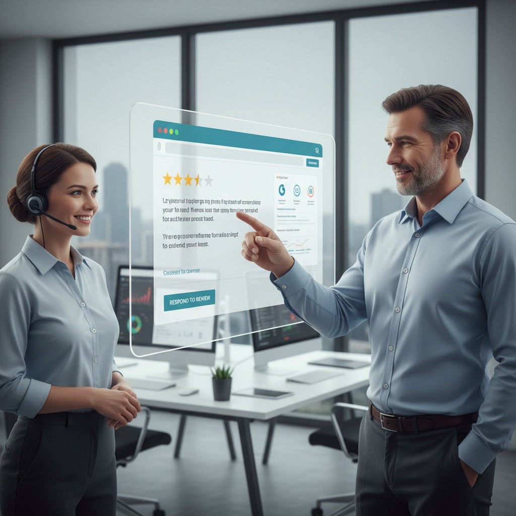 Example of a business owner responding professionally to both positive and negative reviews