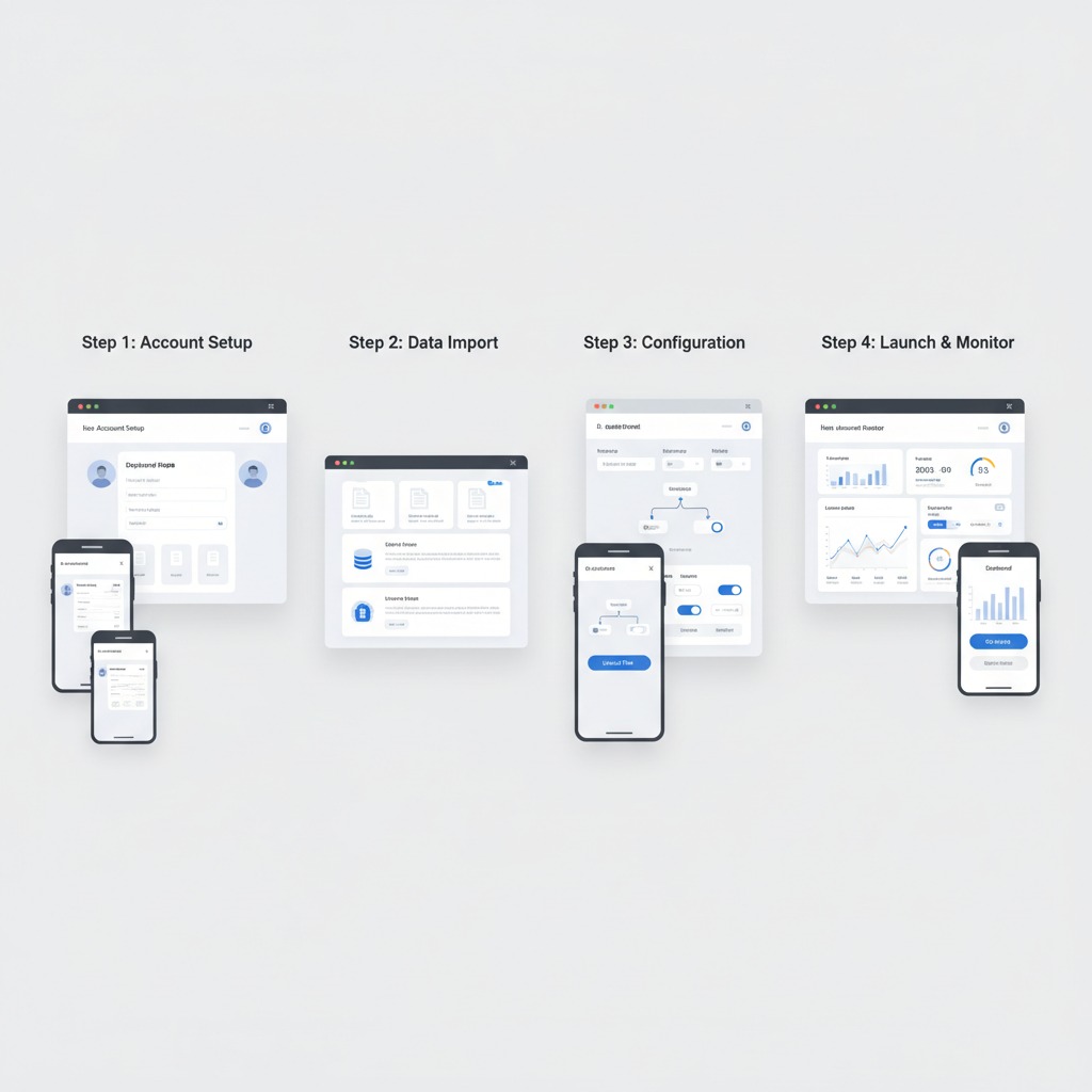 Example of a numbered process section on a service page showing clear steps from contact to completion