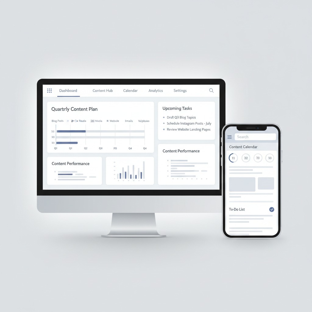 Business owner making notes about website content on a notepad beside a laptop