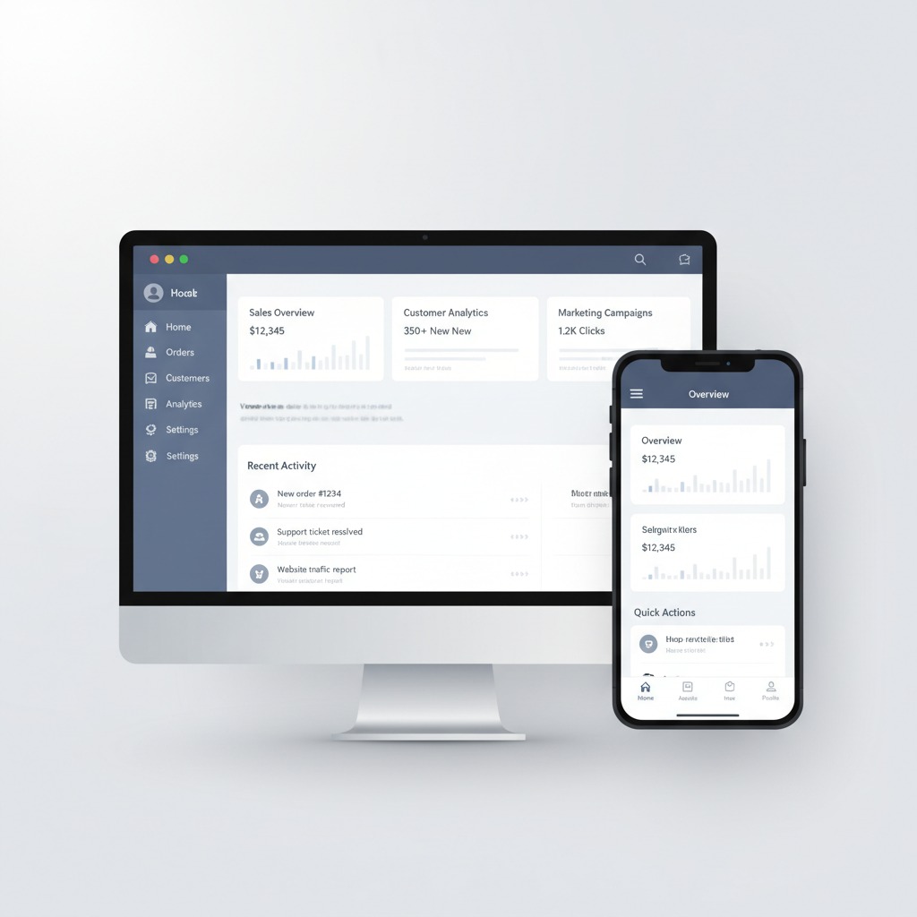 Overview of essential small business website pages displayed on a laptop screen